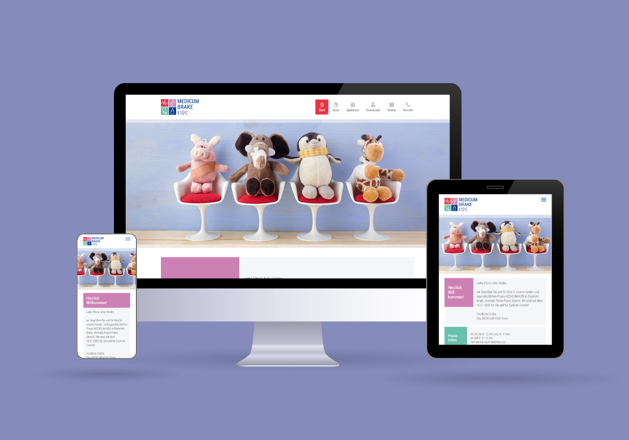 <h3>Kunde: Medicum Kids</h3><p>Projektumfang: u.a. Logo, Corporate Design, Webdesign, Webentwicklung<br><i>Zur Kundenwebsite: <a href="https://www.medicum-kids.de/" target=_blank>www.medicum-kids.de</a></i></p>