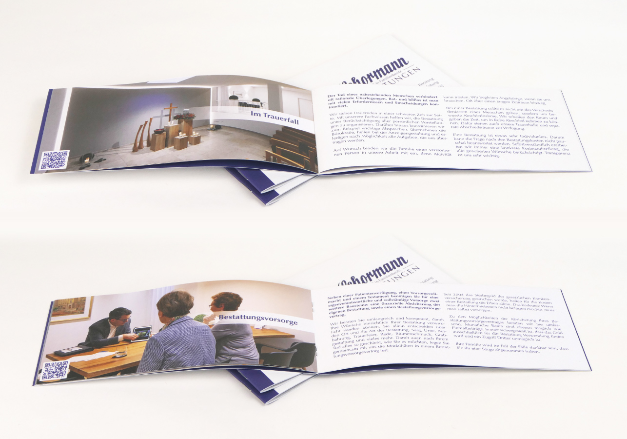 <h3>Kunde: Schormann Bestattungen</h3><p>Projektumfang: Logo-Überarbeitung, Webdesign, Broschüre<br><i>Zur Kundenwebsite: <a href="https://www.schormann-bestattungen.de/" target=_blank>www.schormann-bestattungen.de</a></i></p>